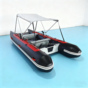 3.9m 6 người PVC tốc độ cao thuyền Inflatable <span class=keywords><strong>Catamaran</strong></span> thuyền đánh cá cường độ cao chải sàn với mái hiên - Product Image 1
