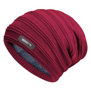 Bonnet en laine tricoté épais doublé polaire pour homme, style coréen, avec lettres, idéal pour le ski et les sports de plein air, collection automne-hiver - Product Image 6