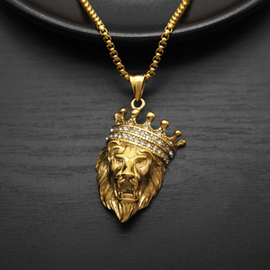 Hip Hop Animal Lion Kaiga dynastie étanche sans ternissement en acier inoxydable bijoux de mode pendentif colliers hommes hommes en gros - Product Image 4