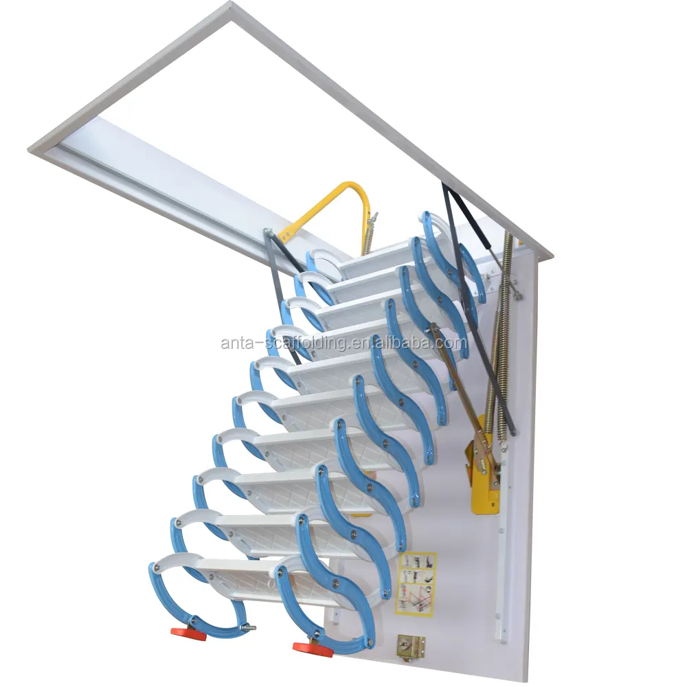 Лучшая цена бытовые электрические стальные ножницы складные чердачные лестницы с поручнем