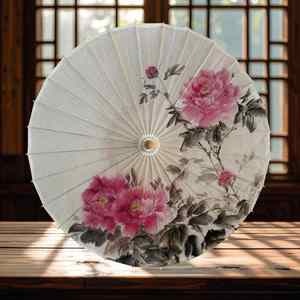 84CM Handmade <b>Bamboo</b> Paper Umbrella Elegant Straight Design Oilpaper <b>Panel</b> for Weddings Painted Techniques Party Style Hand Fan - Product Image 6