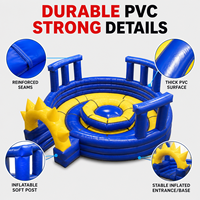 Arène de combat gonflable ronde personnalisée, plateforme multi-niveaux en PVC pour événements extérieurs, carnaval, team building, location commerciale