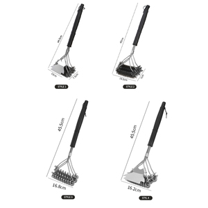 18 英寸重型长柄清洁刷，带刮刀，高品质户外烧烤炉配件，适合野营烹饪（多种款式） - Product Image 4