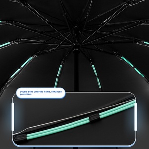 Sunday 24 xương hoàn toàn tự động cổ điển ba lần gấp ngược ô của phụ nữ nắng mưa kép sử dụng gấp nam chống gió - Product Image 4