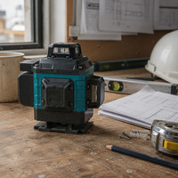Niveau laser à faisceau vert avec niveau à bulle pour le réglage du plomb et l'installation de cadres de portes, de cadres de fenêtres, de plinthes et d'architraves