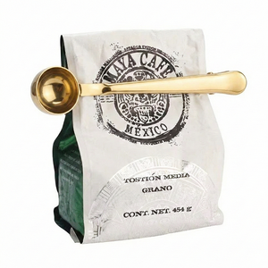 Sendok Takar Kopi 2-in-1 Bahan Stainless Steel Multifungsi dengan Penjepit Segel Makanan, Cetak Sablon, Hadiah Sambutan - Product Image 1