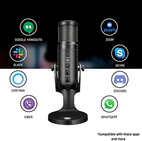 Micrófono de Condensador de Metal Tipo-C con Iluminación RGB, Micrófono para Juegos, para Xbox, PSP, PC, Streaming y Grabación