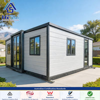 Maison préfabriquée extensible en conteneur de 20 pieds ou 40 pieds, avec structure en acier Q235B de 5 mm, conforme aux normes australiennes, 3 chambres, cuisine, maison empilable moderne, bungalow
