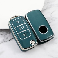 Housse de clé de voiture personnalisée en matériau TPU Silver Edge pour VW Golf PoloTiguan Passat Caddy Auto Folding Key Case Fob Remote bag