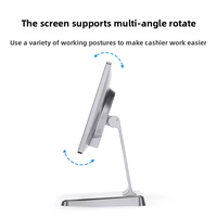 Nuevo Punto de Venta Transfronterizo Todo en Uno, Caja Registradora Compatible con Sistemas Extranjeros, Sistema Operativo Windows y Android, Plateado/Negro, para Supermercado