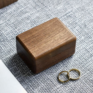 WanuoCraft изготовленный на заказ Вишневый Деревянный аксессуар с двойным кольцом деревянная коробка для свадебной церемонии с двумя кольцами Чехол для свадьбы и церемонии - Product Image 2