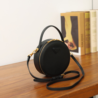 Sac à main rond en cuir PU de luxe pour femmes, sac bandoulière pour le shopping
