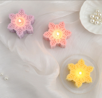Usine en gros noël flocon de neige à la main personnalisé bloc de cire parfumée écologique bougies de cire de soja accessoires de fête vacances