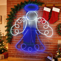 Luz LED Decorativa para Exteriores con Motivo de Ángel, Ahorro de Energía, para Decoración Navideña y de Jardín, Clasificación IP65