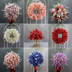 Boule de fleurs artificielles personnalisées haut de gamme, centre de table, décoration d'allée de mariage, pour salle de banquet, arrangement de scène de fête - Product Image 4