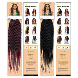 Nouvelle arrivée 80g pré-bouclé synthétique sénégalais torsion bouclés Loc tresses <span class=keywords><strong>Mambo</strong></span> torsion Ombre couleur Crochet Extensions de cheveux boîte tresse - Product Image 4