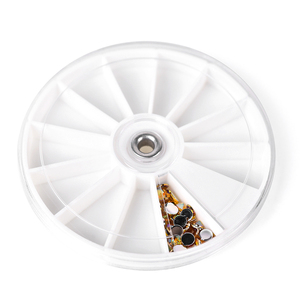 Roue de rangement transparente circulaire de 8 cm pour nail art, organisateur de strass en plastique à 12 compartiments pour accessoires de manucure DIY - Product Image 1