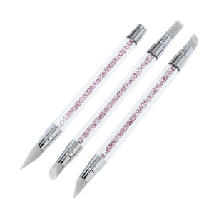 3 Pcs Nail Art Hollow Carving Embossing Pen <b>Set</b> Double Head Drill Glue Head <b>Crimped</b> Ferrule Silicone Manicure Nail Art Tool - Product Image 6