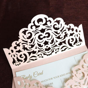 Cartes creuses découpées au laser rose Offre Spéciale Inserts imprimables Invitations <span class=keywords><strong>de</strong></span> <span class=keywords><strong>mariage</strong></span> <span class=keywords><strong>de</strong></span> fête d'anniversaire - Product Image 6