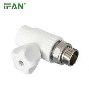 IFAN可靠供应商塑料水阀手动PPR阀白色散热器角阀