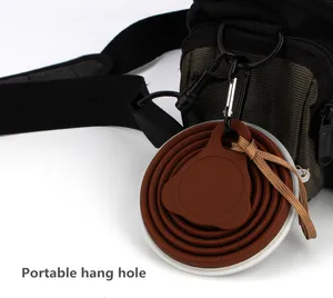 Tazza da viaggio in Silicone pieghevole portatile stampata personalizzata BPA-Free riutilizzabile tazze da caffè e da tè pieghevoli per campeggio e festa