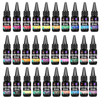 Résine UV colorée 30 couleurs, paillettes de diamant, 20g, durcissement à la lumière UV, colle de résine à durcissement ultraviolet pour petits moules en résine UV, fabrication de bijoux