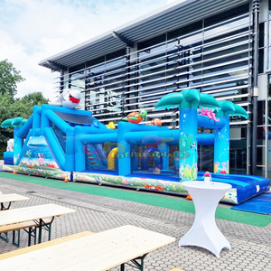 Circuito de obstáculos inflable comercial de grado profesional, mega pista de obstáculos inflable para niños, casa de brinco. - Product Image 2