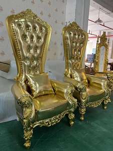 Silla sexual de terciopelo negro con marco dorado, sillón de lujo para eventos de boda, hotel y ocio - Product Image 6