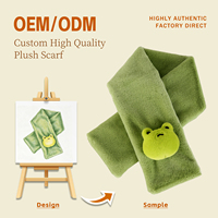 Écharpe en peluche de haute qualité, chauffe-cou d'hiver en forme de grenouille, accessoire mignon et doux, cadeau de voyage confortable pour adolescents et adultes