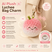 Porte-clés en peluche Lychee AI mignon, breloque de sac, pendentif en peluche doux anti-stress, adorable jouet fruit pour la décoration de sac