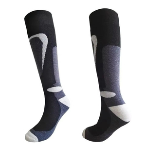 Chaussettes de sport décontractées en acrylique chaudes et thermiques, couvrant le mollet, avec coussin épais, antibactériennes, chaussettes de skate en laine personnalisées jusqu'aux genoux - Product Image 4