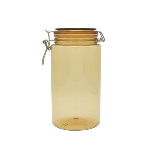 3oz 16oz 12oz 2oz 4oz 300ml 400ml 500ml biểu tượng tùy chỉnh Pet nhựa không khí chặt chẽ Stash <span class=keywords><strong>container</strong></span> <span class=keywords><strong>Jar</strong></span> với kẹp khóa lật nắp - Product Image 5