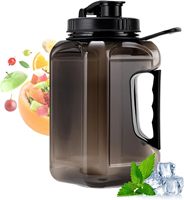 Bouteille d'eau en plastique personnalisable avec logo, grande capacité 2,4 L, en PET, sans BPA, avec poignée, pour le sport