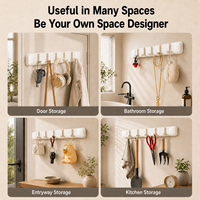 Porte-manteau mural en plastique moderne et simple, gain de place, avec crochets pliables pour cuisine et salle de bain