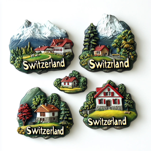 Aimants de réfrigérateur 3D en métal, souvenirs imprimés UV des monuments touristiques de Suisse, best-sellers - Product Image 2