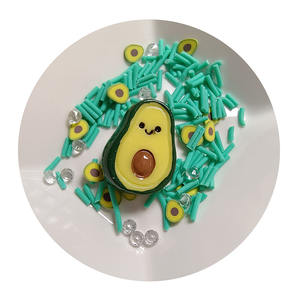 Populaire 1 sac dessin animé sourire visage avocat Flatback résine breloques Mini argile arrose ornement Slime faisant <span class=keywords><strong>ongles</strong></span> bricolage artisanat déco - Product Image 4