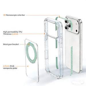 เคสไอโฟน 17 โปรพร้อมขาตั้ง 360 °   เคสใสป้องกันแบบหมุนได้ ใช้ร่วมกับเคสแม่เหล็กสำหรับโทรศัพท์ Apple 16pm - Product Image 6