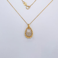Ciondolo in Oro 18K con Diamante Coltivato in Laboratorio, Charm per Borsa, Gioielli Vintage di Lusso, Collana con Ciondolo per Donna, Catene con Diamanti, Gioielli con Diamanti Coltivati