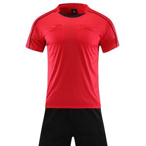 Voetbalscheidsrechter uniform set model 112 voor heren, korte mouwen, licht bordontwerp, kleuren rood/zwart/lichtblauw, merk overig - Product Image 5