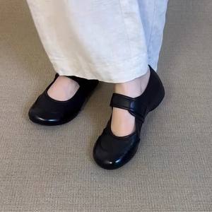 Zapatos Planos de Piel de Oveja para Mujer, con Velcro, Estilo Mary Jane, Suela Suave, Punta Redonda, Estilo Ballet, Casuales - Product Image 5