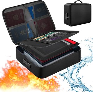 <span class=keywords><strong>Bolsa</strong></span> organizadora de documentos ignífuga de seguridad de poliéster impermeable con cerradura <span class=keywords><strong>para</strong></span> tarjetas familiares y almacenamiento de <span class=keywords><strong>dinero</strong></span> - Product Image 1