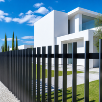 Panneaux de clôture verticaux en aluminium noir en gros, alliage 6063, revêtement en poudre, pour villa résidentielle