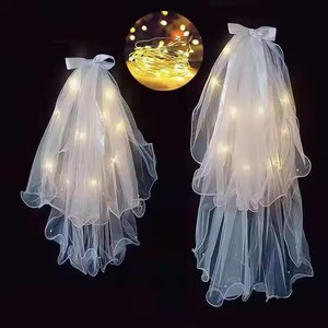 Romantico velo da sposa a <span class=keywords><strong>LED</strong></span> per la sposa che illumina i veli da sposa con Clip per le promozioni per feste - Product Image 2
