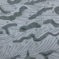 Tissu de mariée en tulle brodé de sequins verts 100% polyester, appliqué perlé, pour robe de soirée, robe de couture, mode de luxe