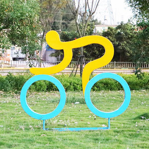 Sculpture de <span class=keywords><strong>Jardin</strong></span> Minimaliste Moderne Faite à la Main en Fibre de Verre, Ornement de Cycliste pour l'Extérieur, l'École, la Course et les Sports - Product Image 4