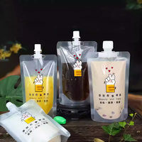 Sac de jus liquide réutilisable en plastique transparent de 500ml pochette de bec d'emballage de boisson de boisson pour la bière et le jus