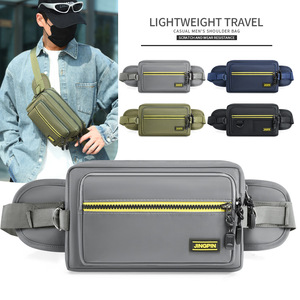 JINGPIN Men's Chest Bag Oxford Cloth Waterproof Outdoor Running Waist Bag Multi Functional Phone Belt Large Capacity - Product Image 3