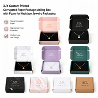 Boîte d'expédition en carton ondulé personnalisée XJY avec mousse pour emballage de colliers et bijoux