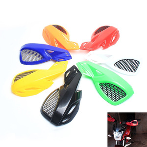 Protectores de manillar de motocicleta, protectores de manos de plástico, forma aerodinámica, ligeros, a prueba de viento, a prueba de sol, cubierta todoterreno, rojo, amarillo, negro - Product Image 1