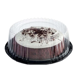 Contenitore per torta in plastica trasparente alto da 10 pollici in plastica di Design OEM con coperchio scatole per torte nuziali rotonde trasparenti